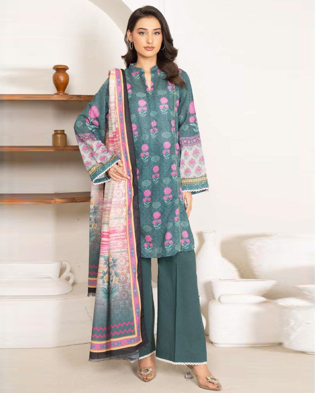 Unstitched Lawn Printed 3 Piece Suit – PFF Premium Store