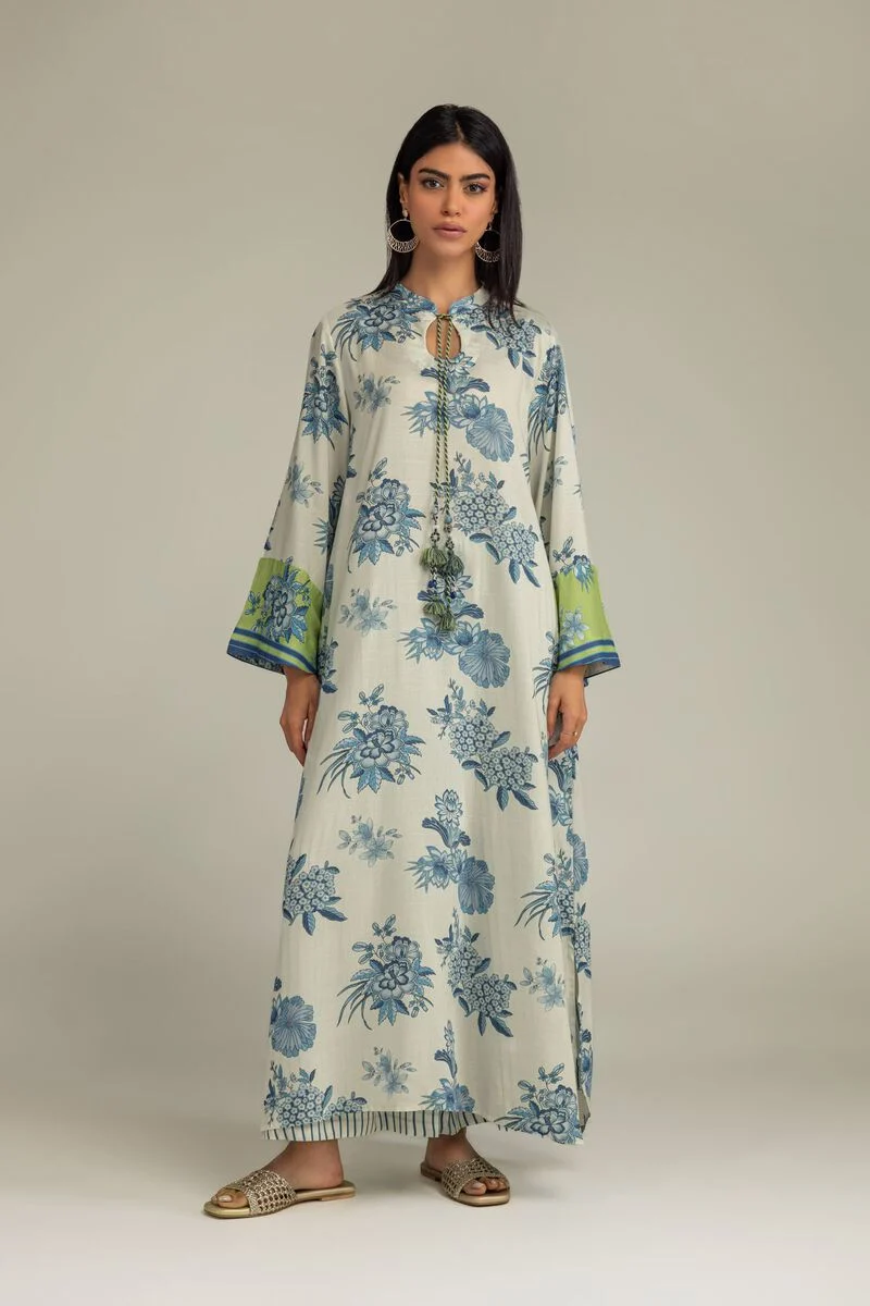 Printed | Raw Silk Floral Silk Kurta With Pant