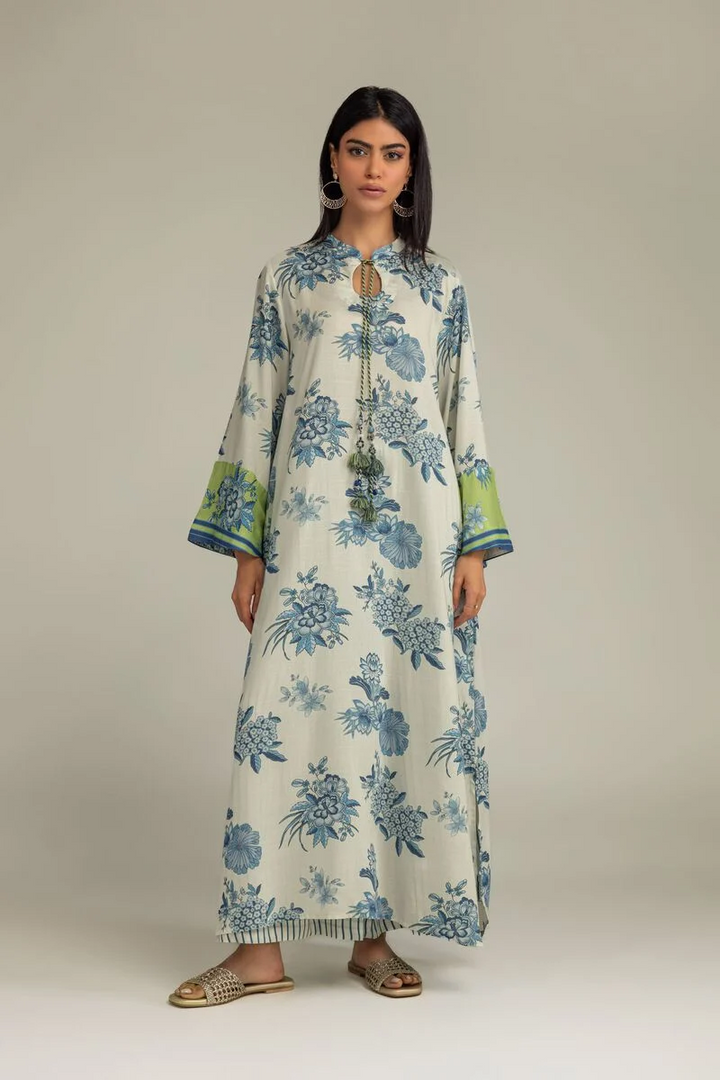 Printed | Raw Silk Floral Silk Kurta With Pant