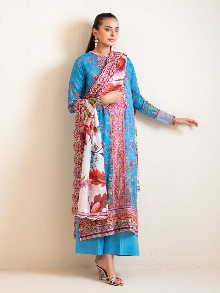 3-Piece Unstitched Embroidered Lawn Suit