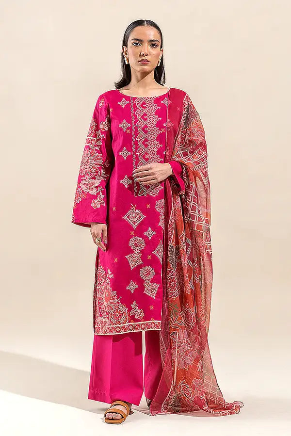 BEECHTREE PRINTED LAWN SUIT-SCARLET STONE