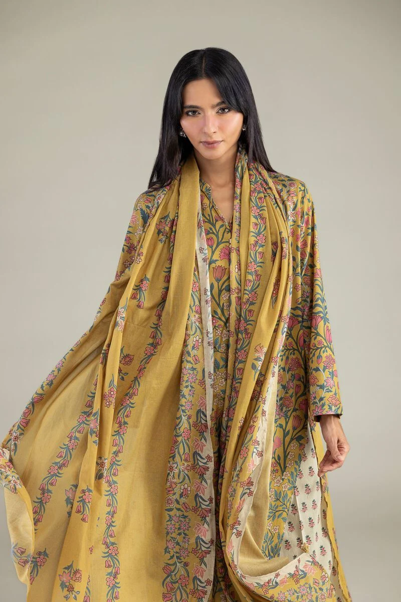 Printed | Cambric Floral Longline 3 pc suit