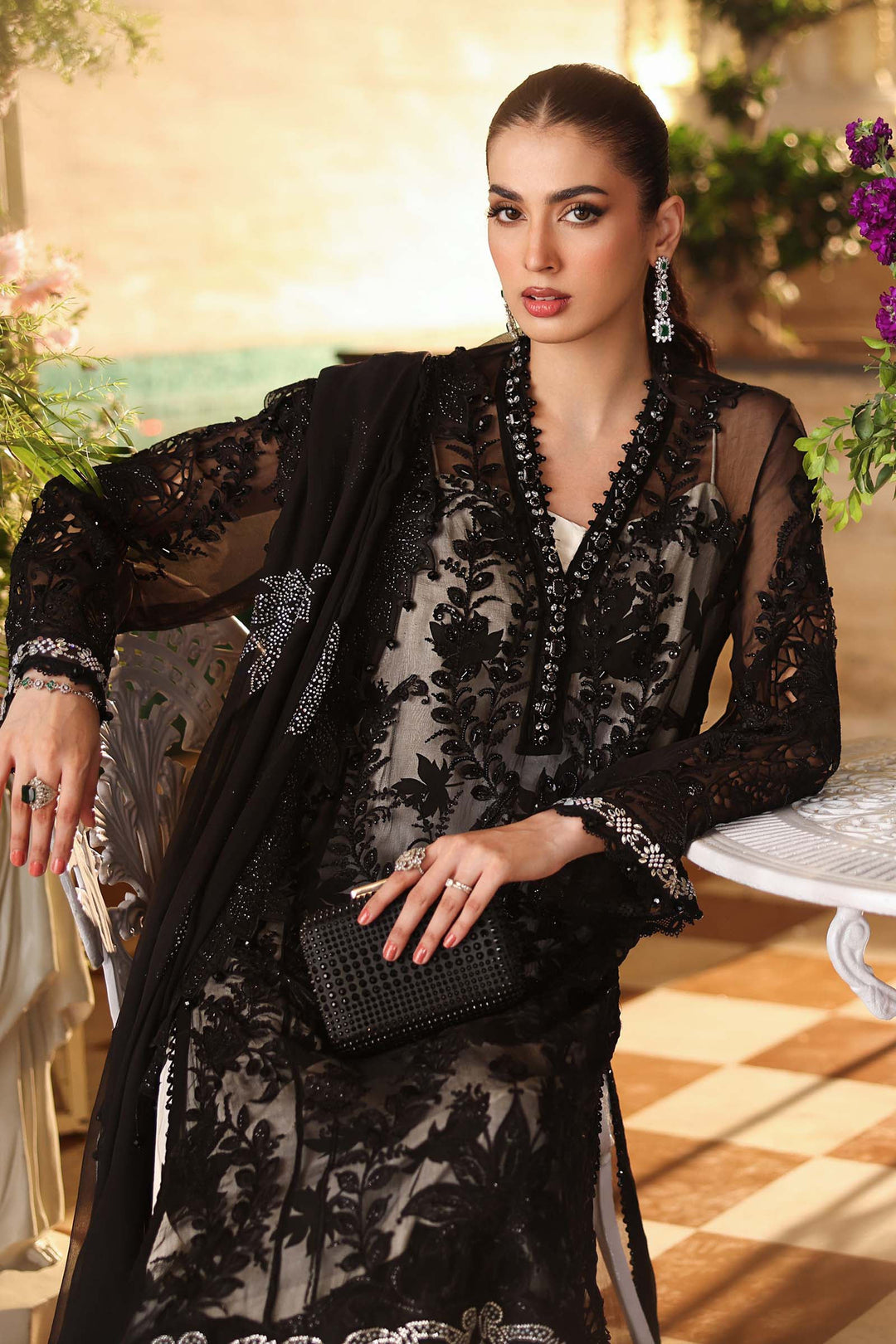 Luxury Chiffon Unstitched 3Pc Suit