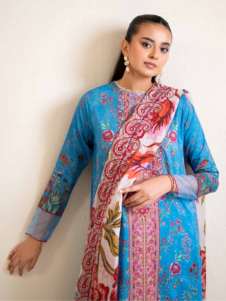 3-Piece Unstitched Embroidered Lawn Suit