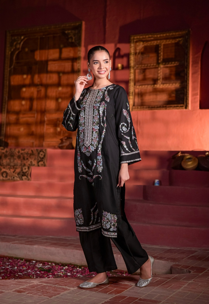 Embroidered Cotton Dress 2 pieces
