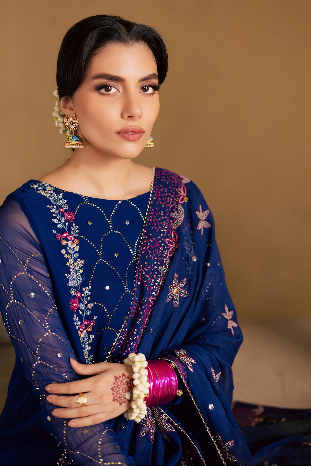 Mukeshkari Embroidered Chiffon