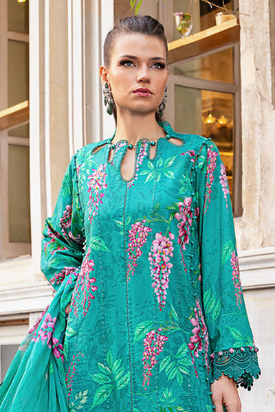 Maria.B M Print 3 Piece Unstitched Printed Linen Suit | MPT-2301-A