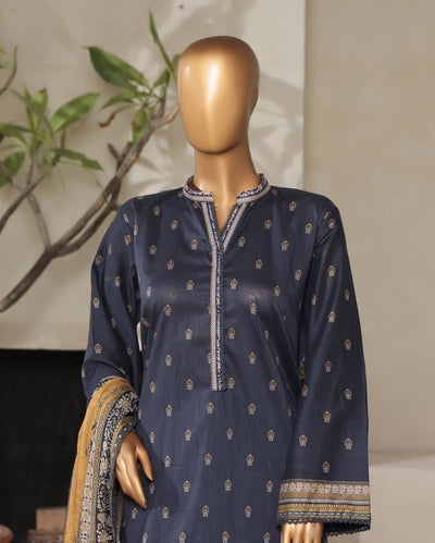 3 Piece Printed Stitched Suit