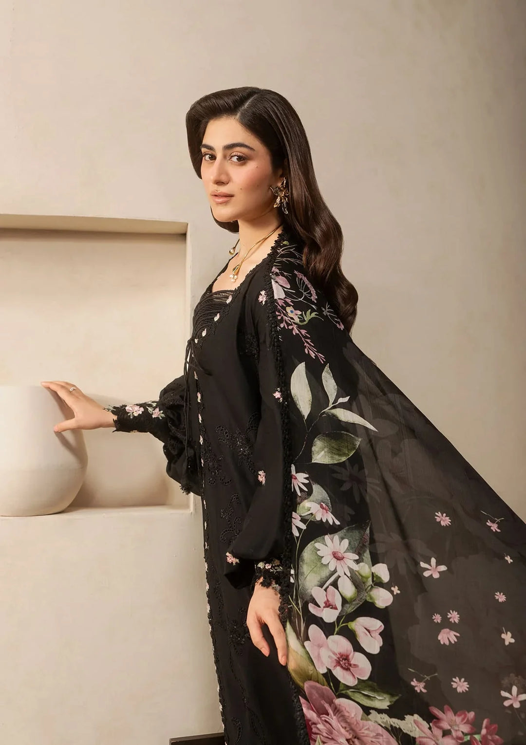 E-CRAFT - CHIKANKARI LAWN WITH CHIFFON DUPATTA &