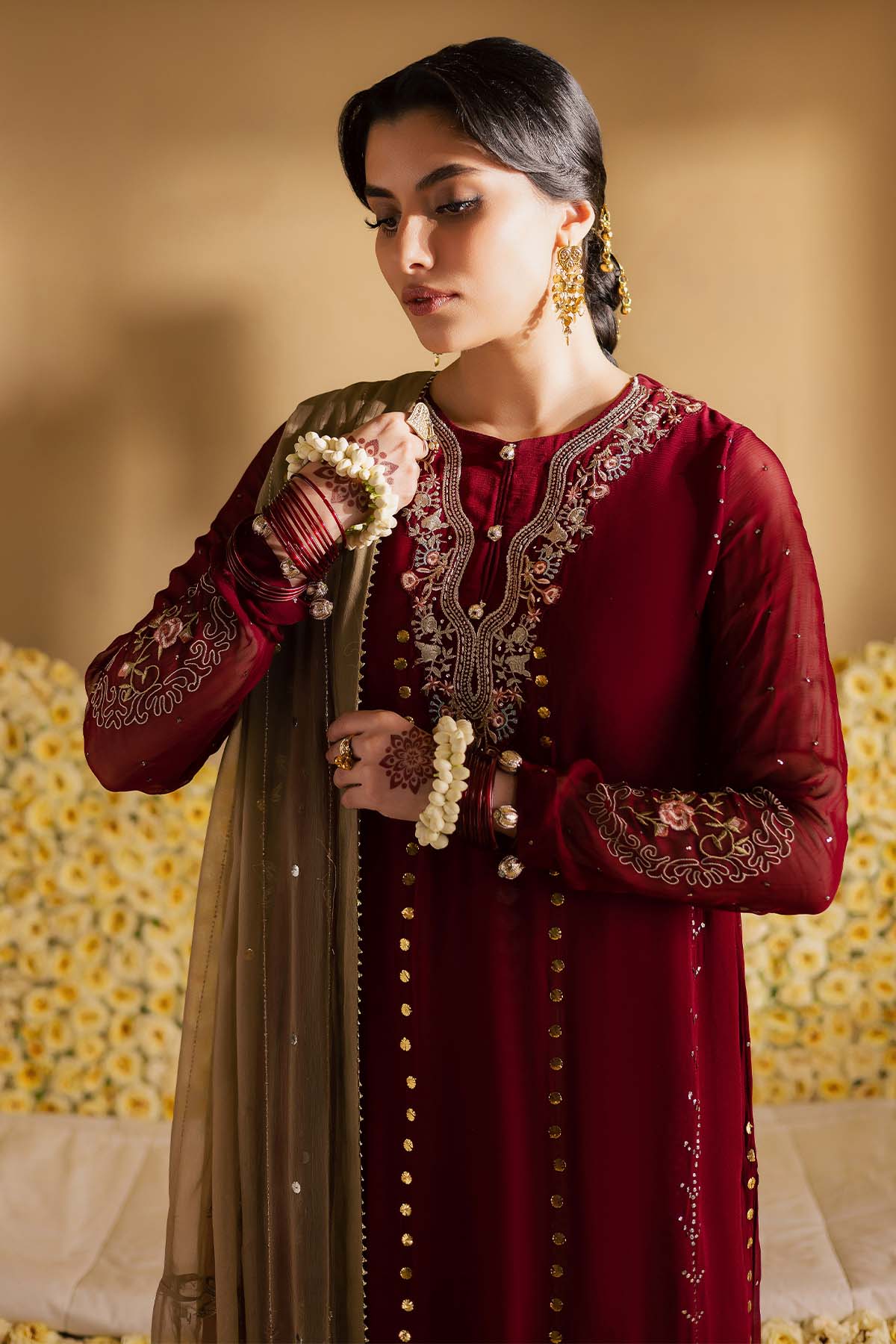 Mukeshkari Embroidered Chiffon