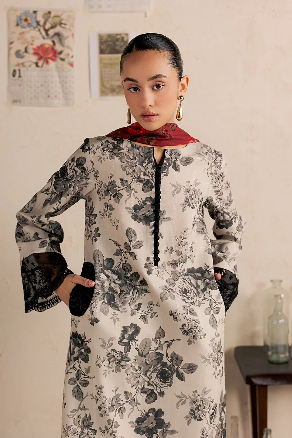 Floral Embroidered 3PC