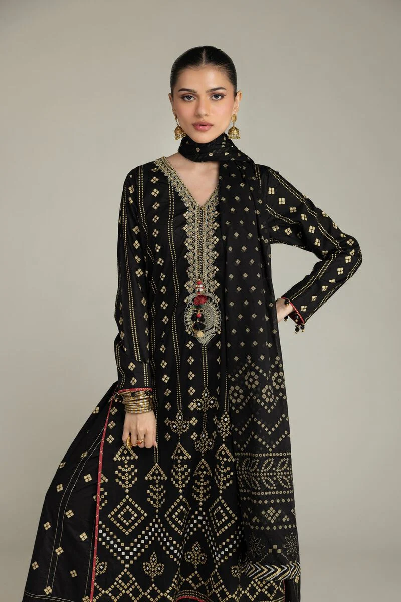 Embroidered | Cambric Black Co-ord Set