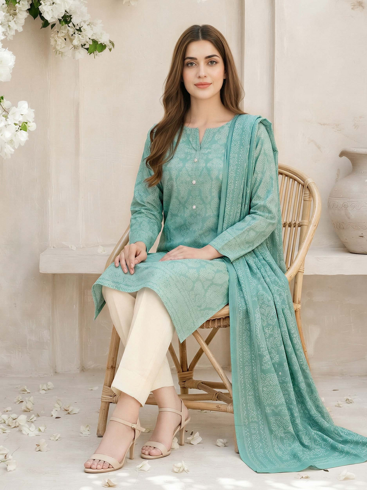 2 Piece Lawn Suit- Printed (Unstitched)