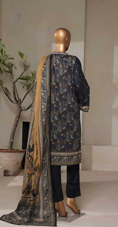 3 Piece Printed Stitched Suit