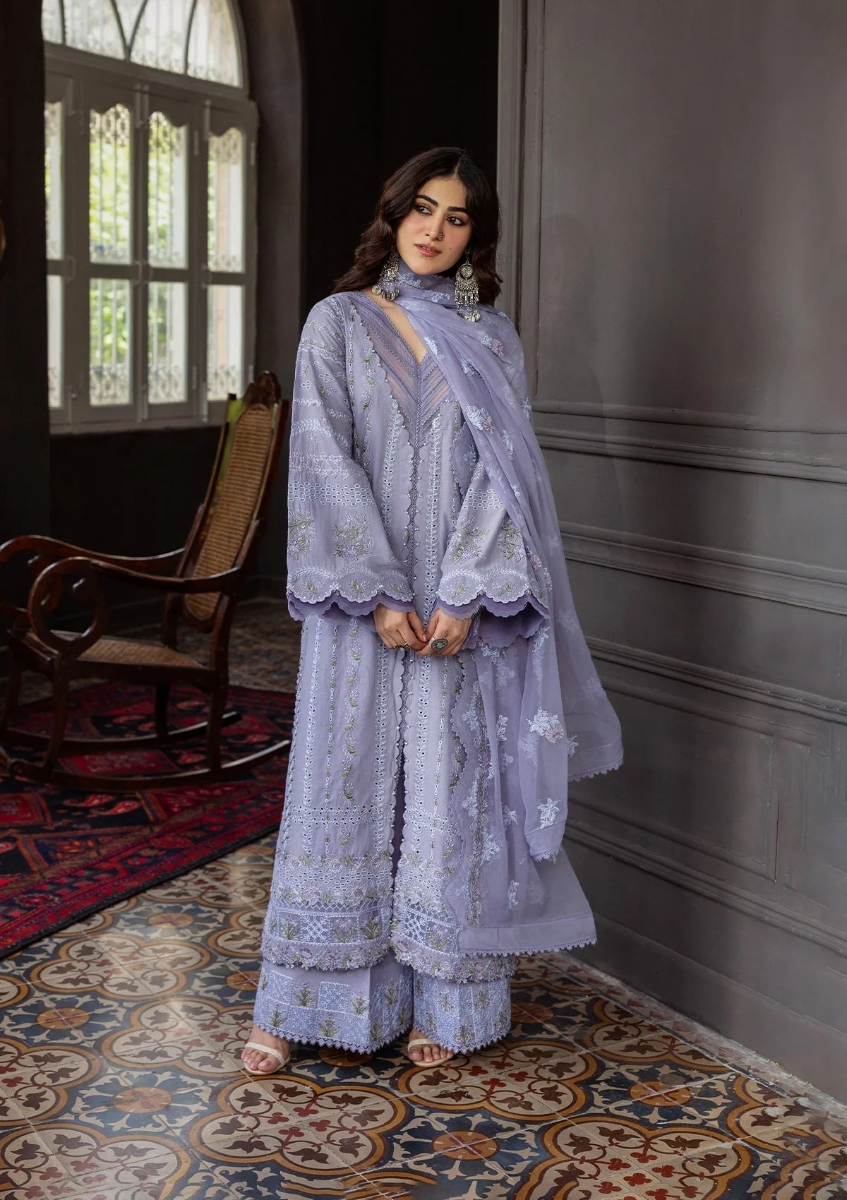 Karandi with Embroidered Chiffon