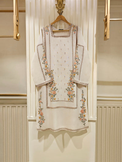 3 Piece - Pure Cotton Net Embroidered Suit