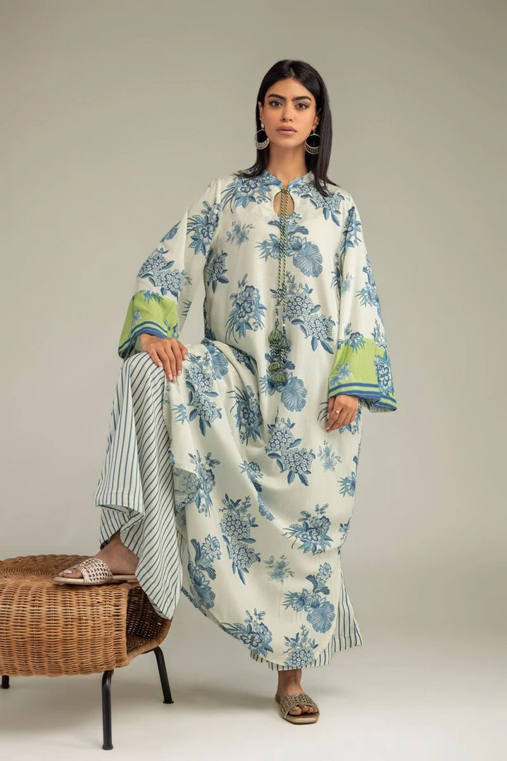 Printed | Raw Silk Floral Silk Kurta With Pant