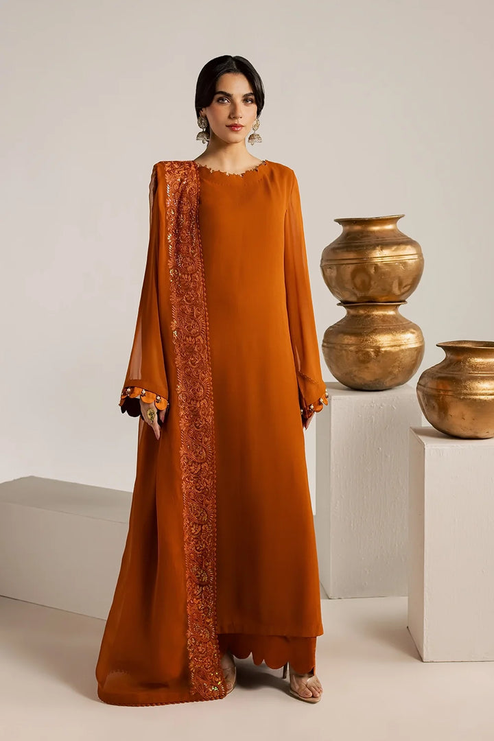 Burnt Orange 3PC Chiffon Suit