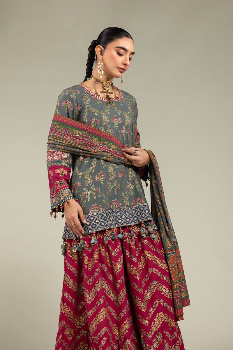 Embroidered | Raw Silk 3-Piece Set