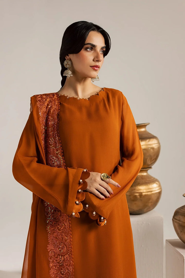 Burnt Orange 3PC Chiffon Suit