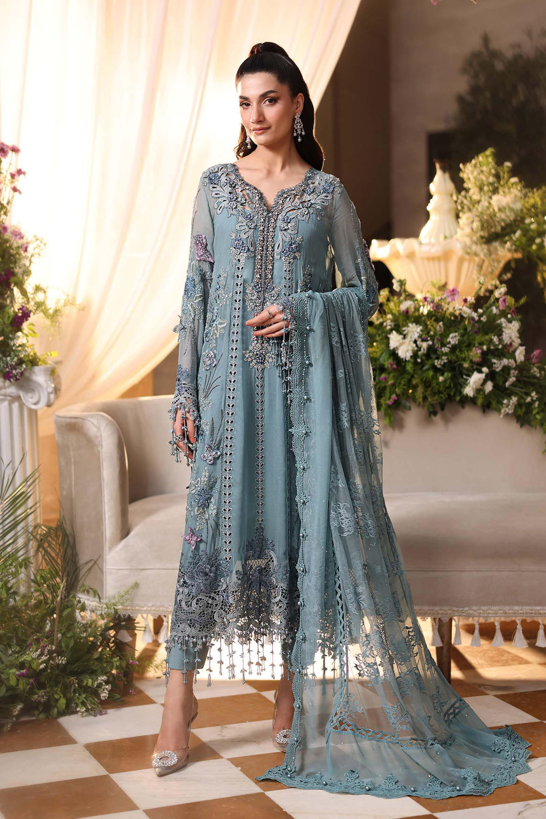 Luxury Chiffon Unstitched 3Pc Suit
