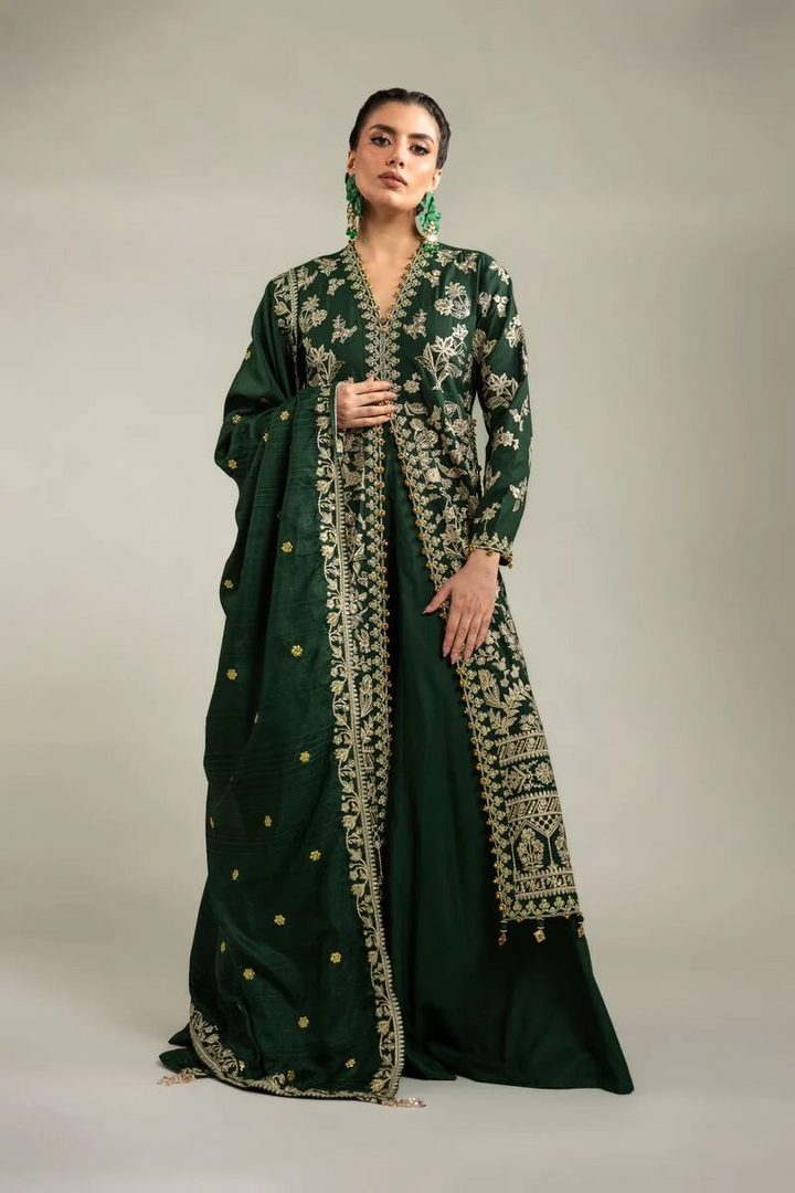 Embroidered | Raw Silk 3-Piece Co-ord Set