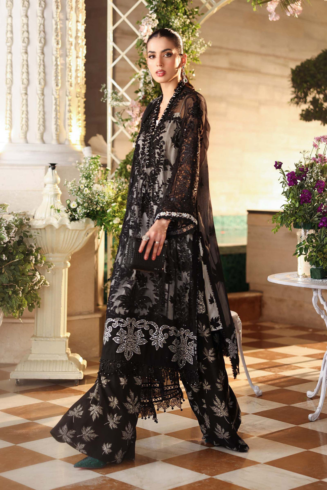 Luxury Chiffon Unstitched 3Pc Suit