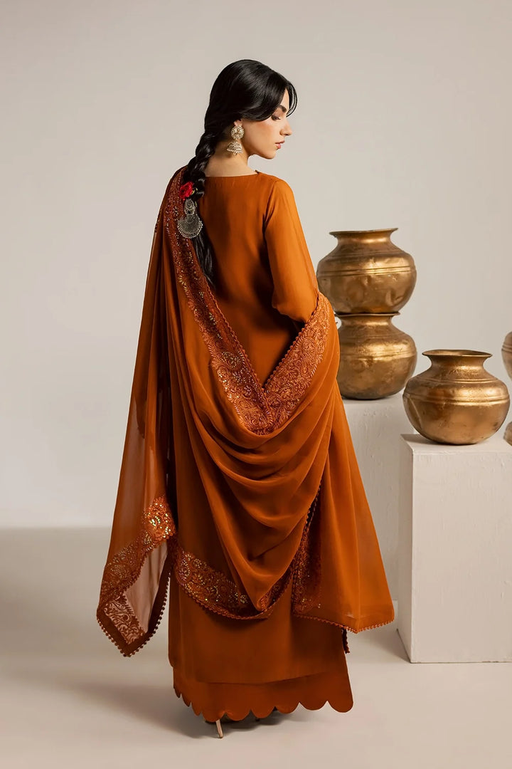 Burnt Orange 3PC Chiffon Suit