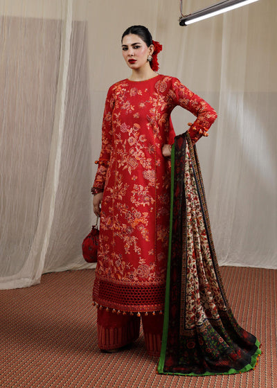 HUSSAIN REHAR UNSTITCHED LUXURY LAWN-Berry