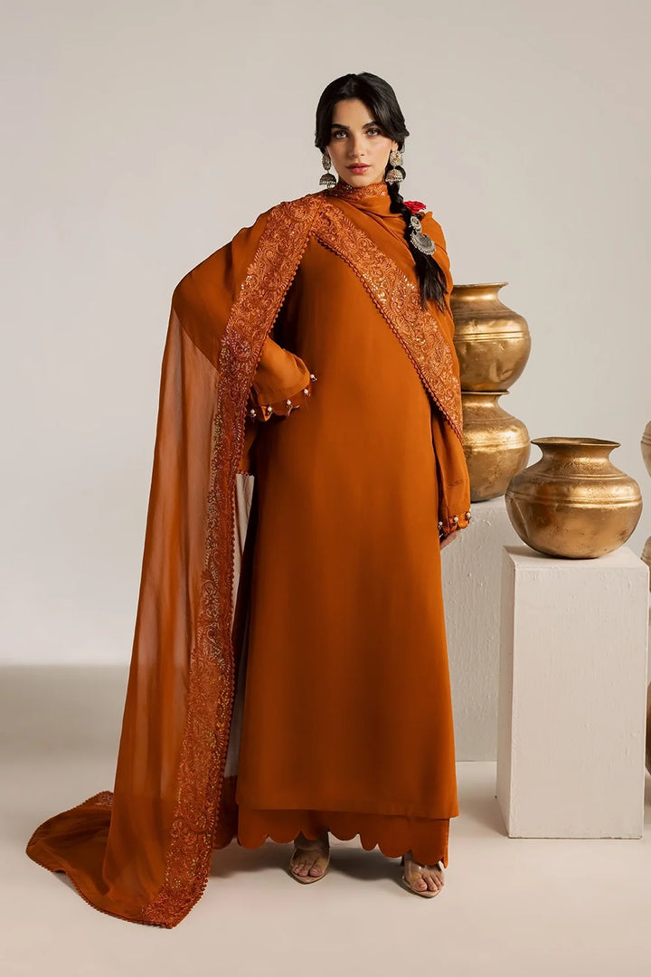 Burnt Orange 3PC Chiffon Suit