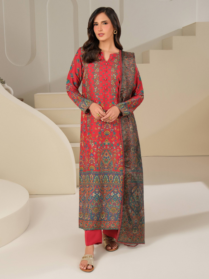 3 Piece Silk Suit-Printed (Unstitched)