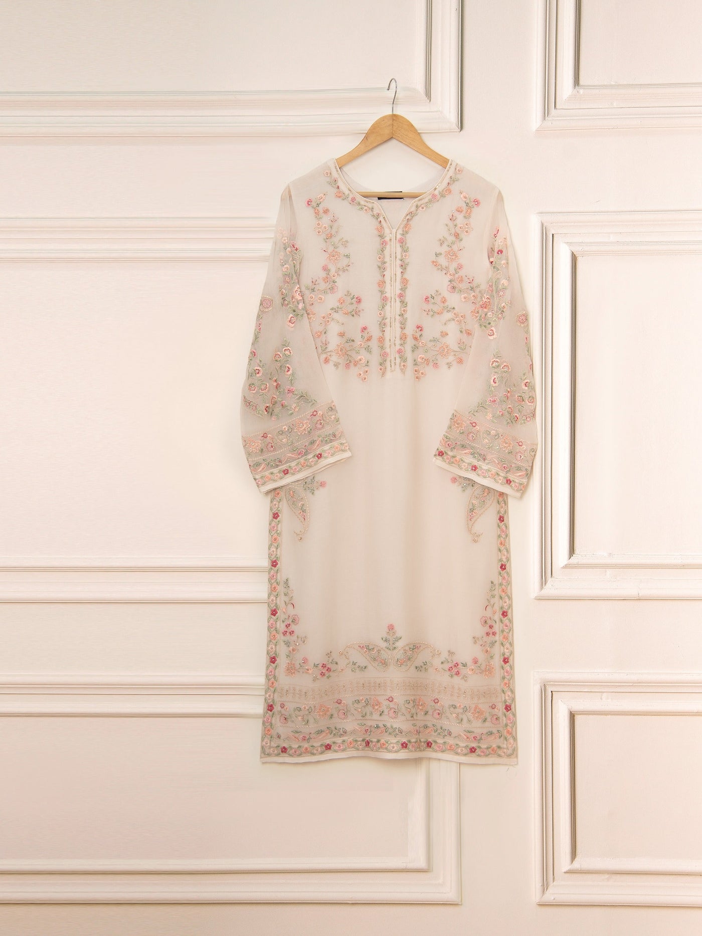 3 Piece - Pure Chiffon Embroidered Suit