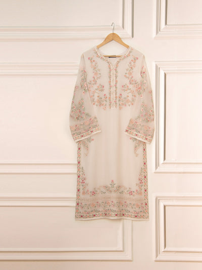 3 Piece - Pure Chiffon Embroidered Suit