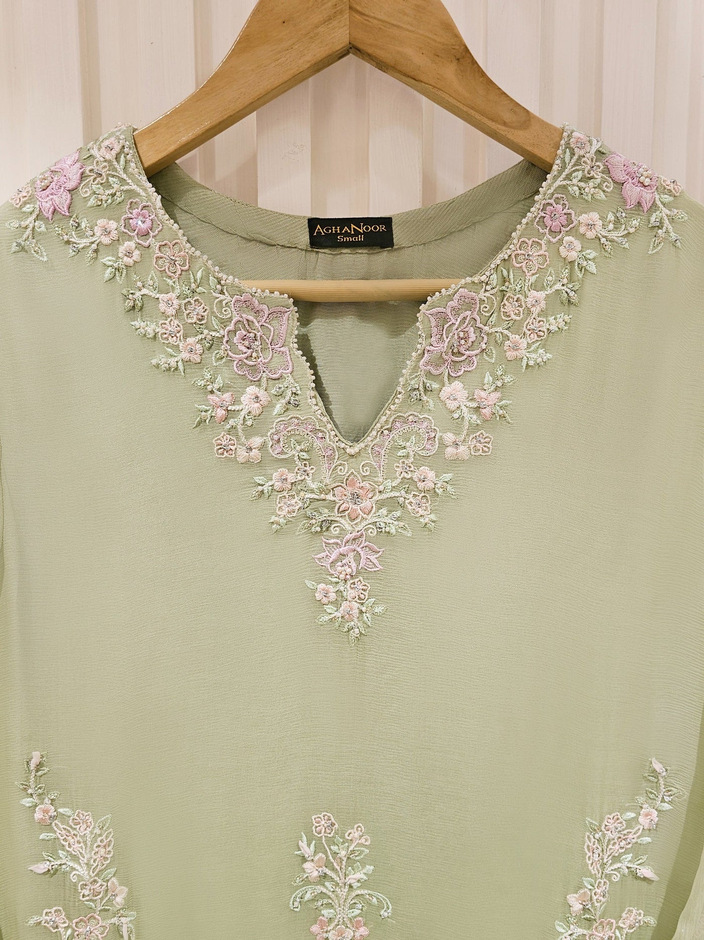 2 Piece - Pure Chiffon Embroidered Suit