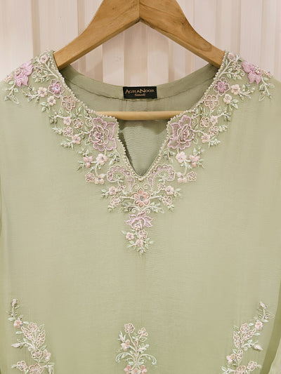 2 Piece - Pure Chiffon Embroidered Suit
