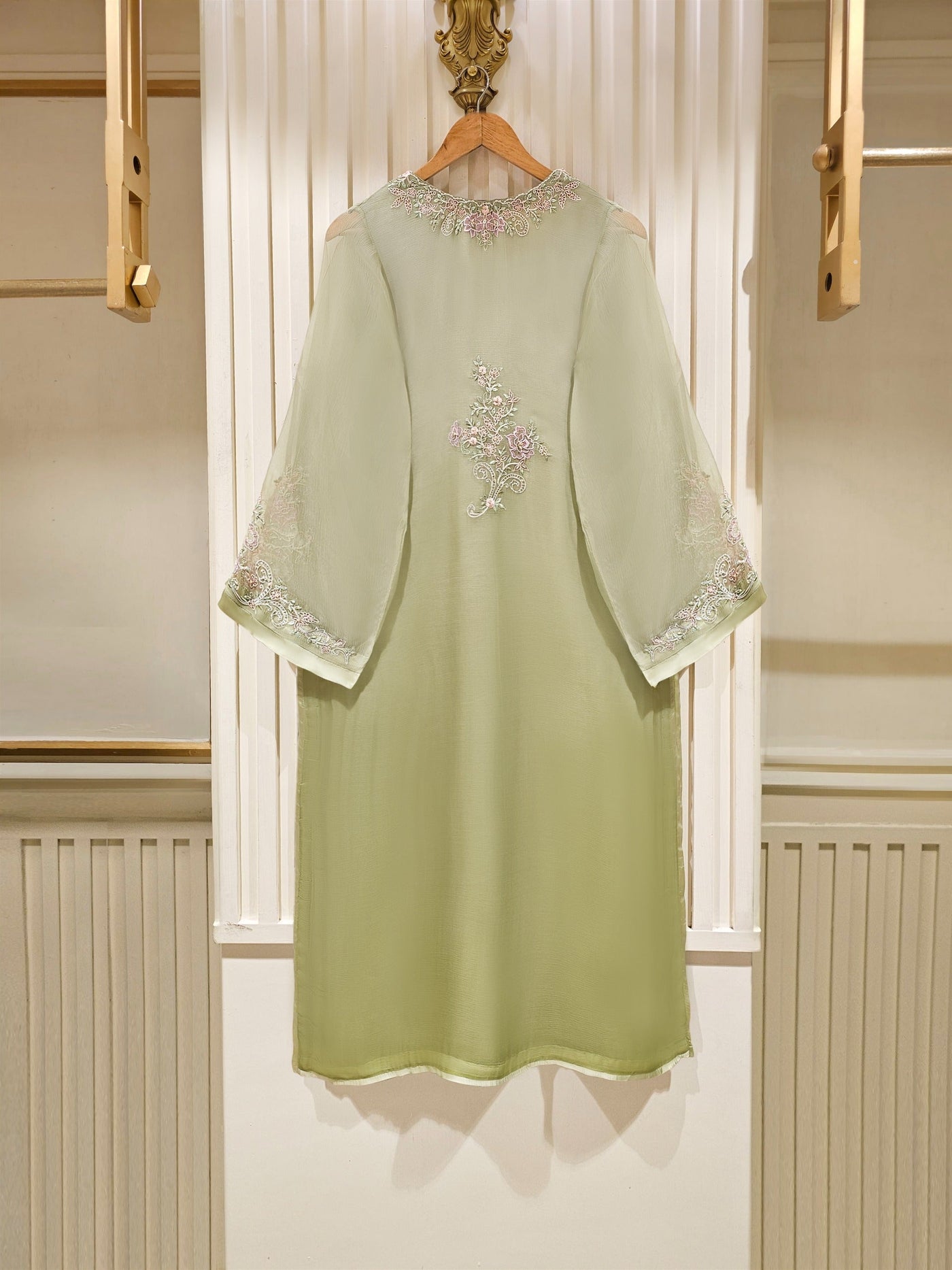2 Piece - Pure Chiffon Embroidered Suit