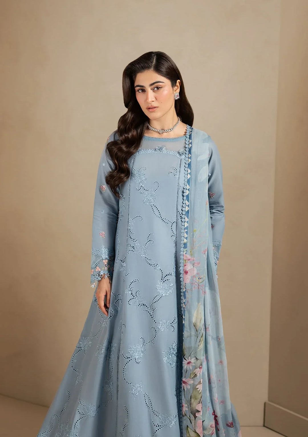 E-CRAFT - CHIKANKARI LAWN WITH CHIFFON DUPATTA &
