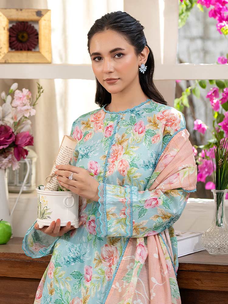 FEROZAN 3-Piece Unstitched Digital Printed Lawn Suit