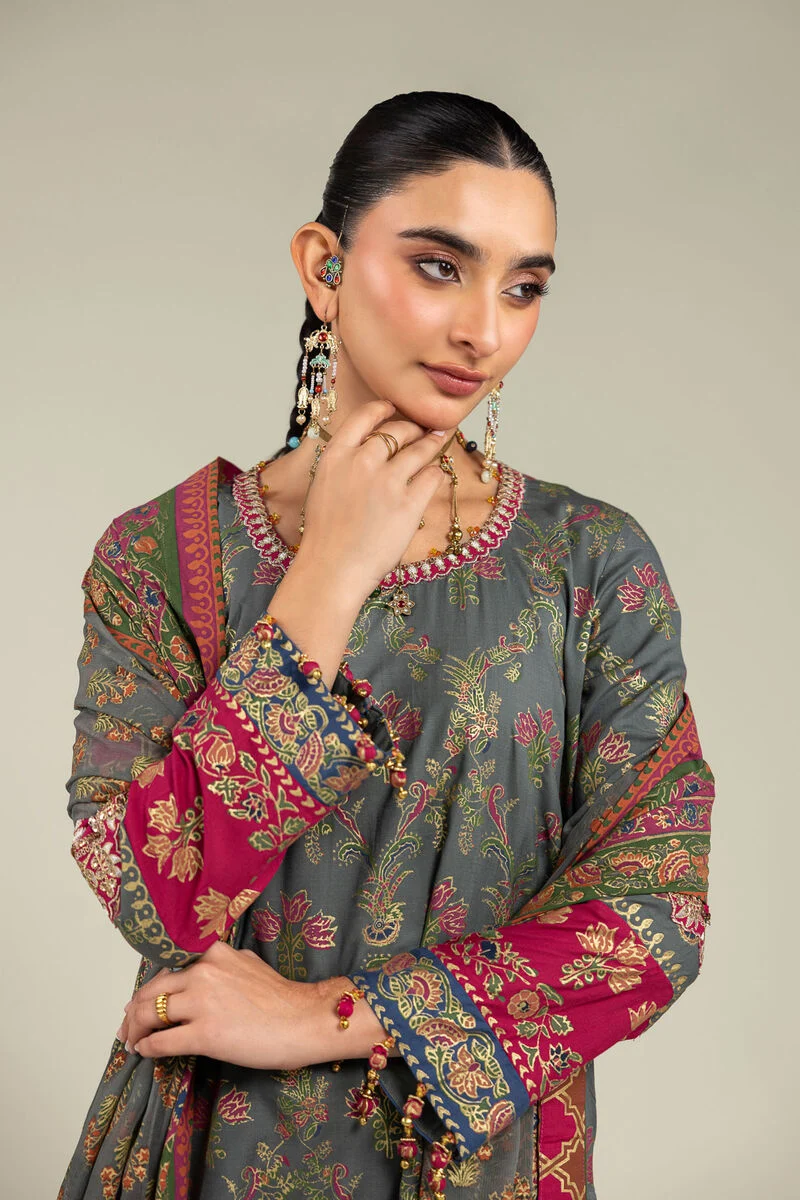 Embroidered | Raw Silk 3-Piece Set