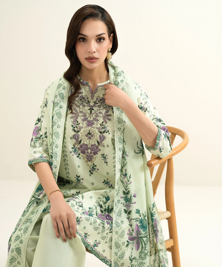 3 PIECE - EMBROIDERED LAWN SUIT