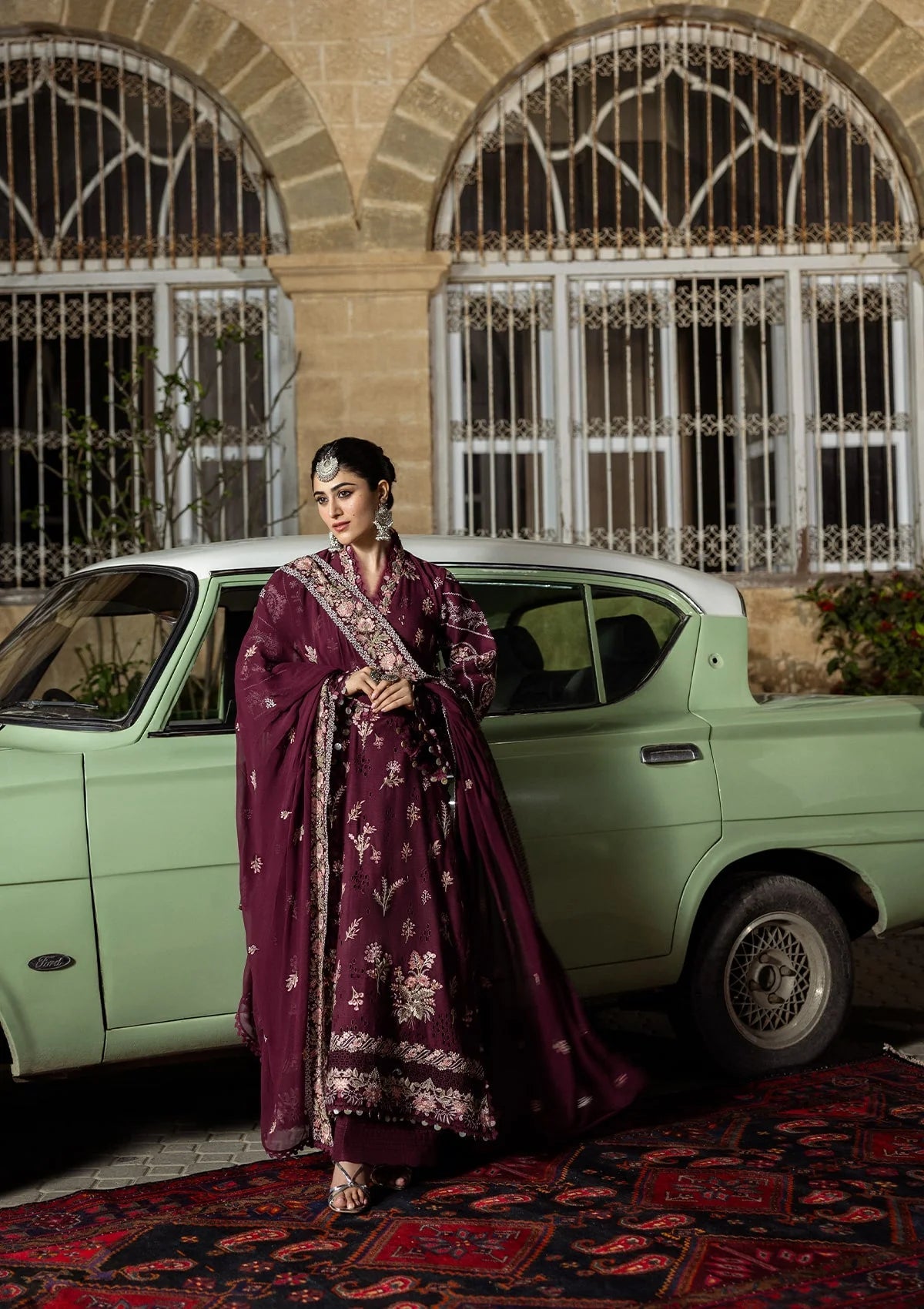 Karandi with Embroidered Chiffon