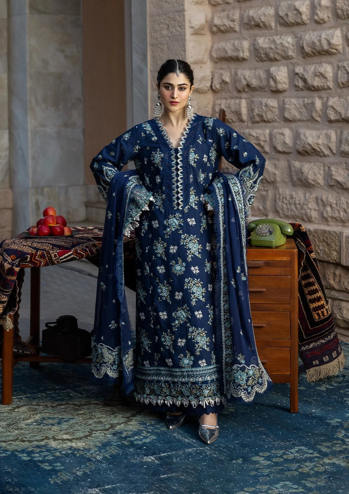 Karandi with Embroidered Chiffon