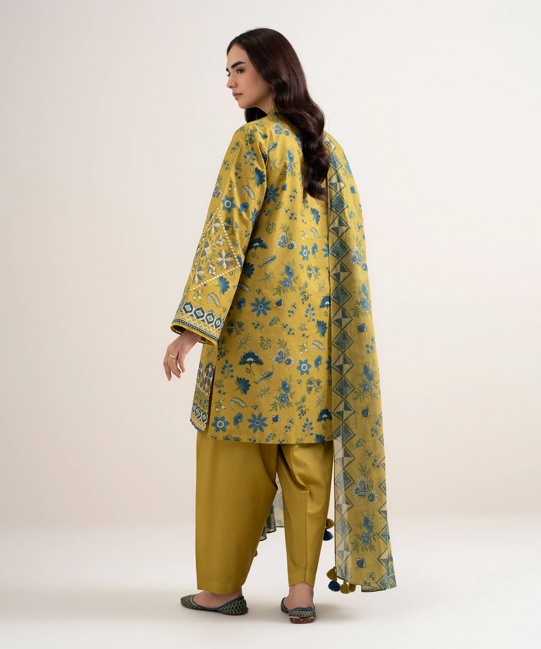 3 Piece - Embroidered Cotton Suit