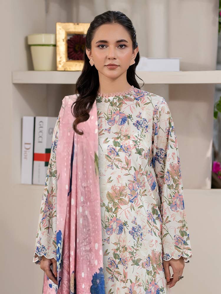 FEROZAN 3-Piece Unstitched Digital Printed Lawn Suit