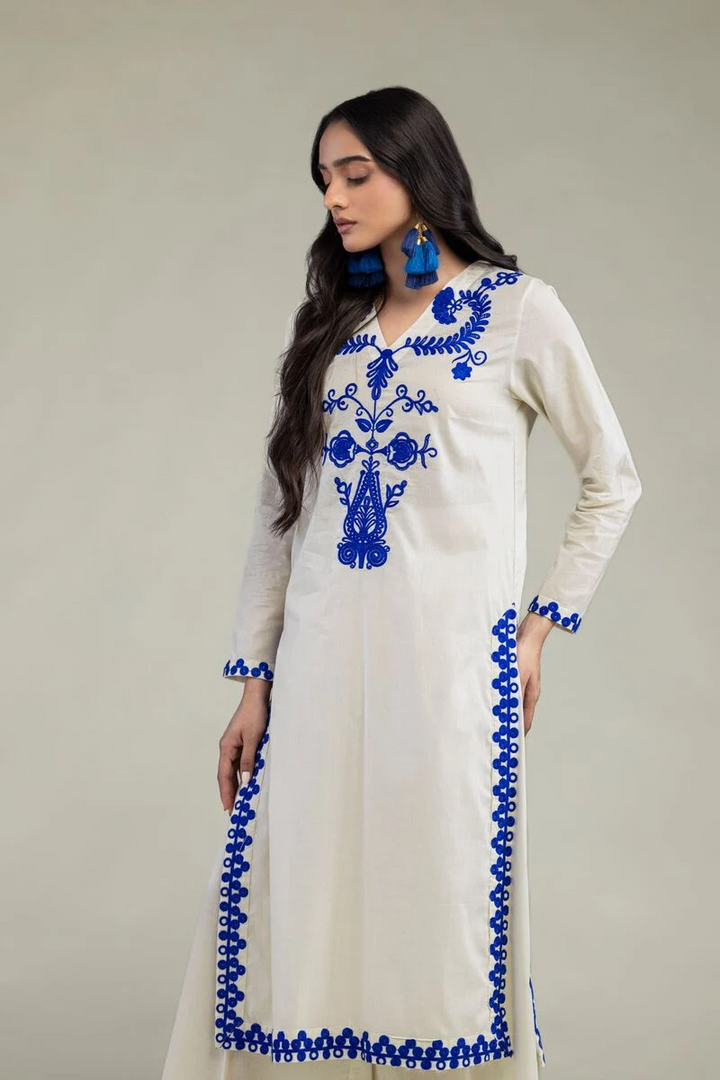 Embroidered | Cambric Floral Cambric Kurta