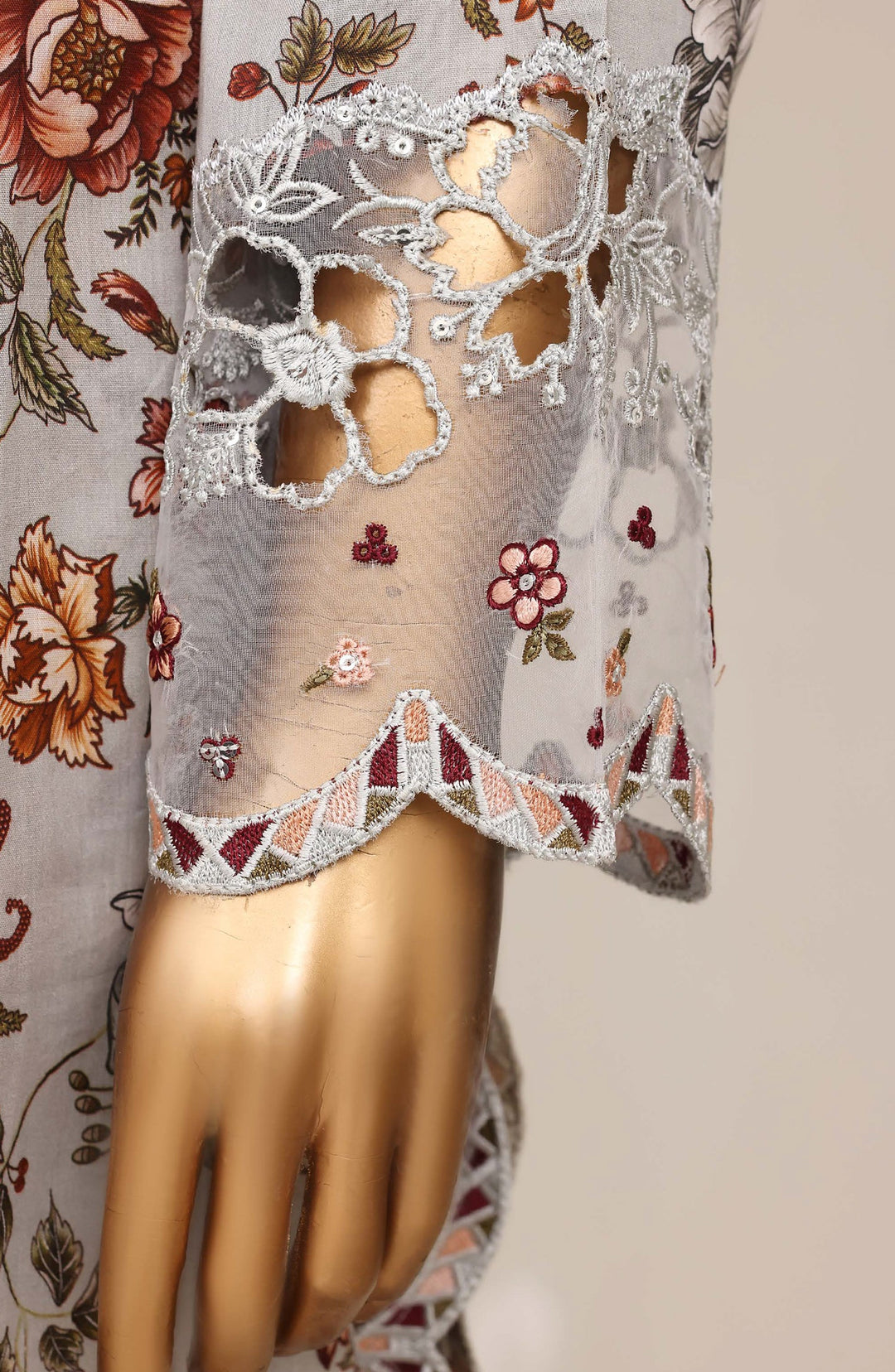 Embroidered Lawn Stitched 3 Piece Suit