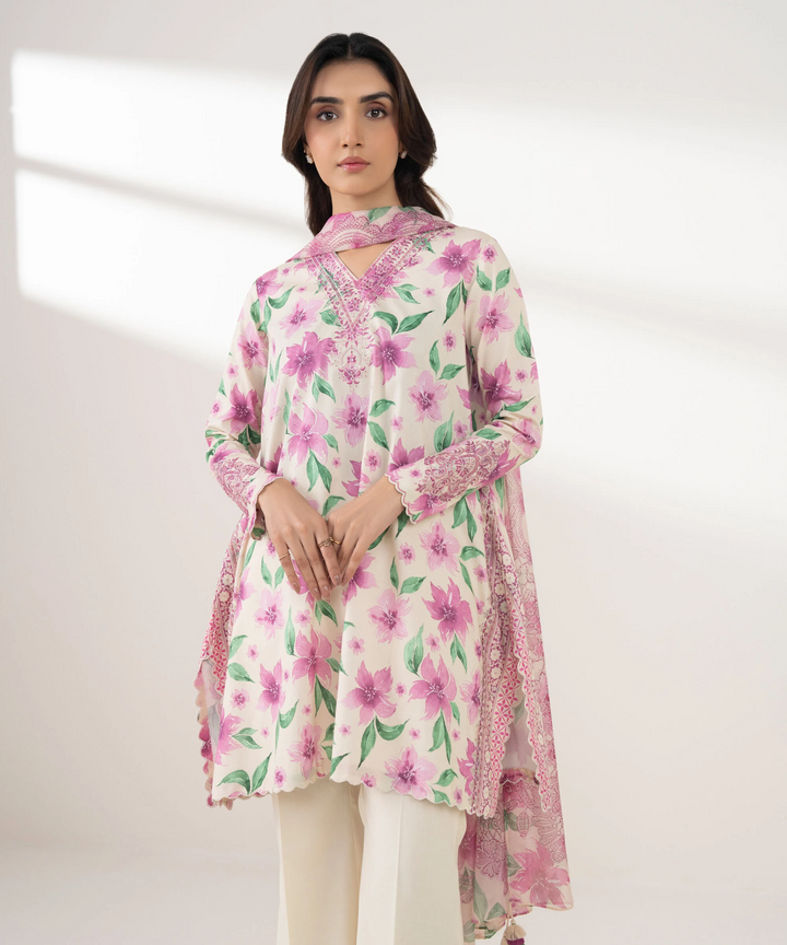 3 PIECE - EMBROIDERED LAWN SUIT