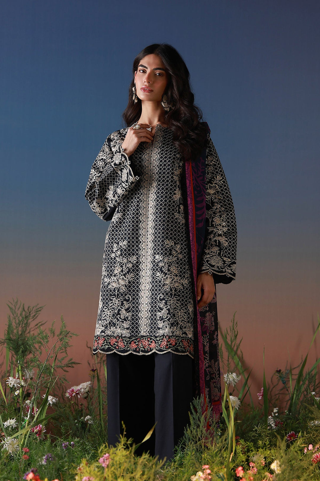Mirha - 3 Piece Embroidered