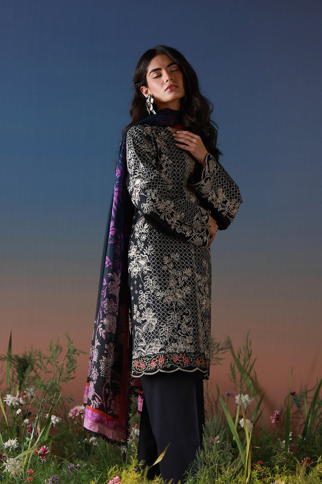 Mirha - 3 Piece Embroidered