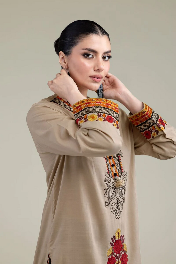 Embroidered | Raw Silk Floral Silk 3 pcs